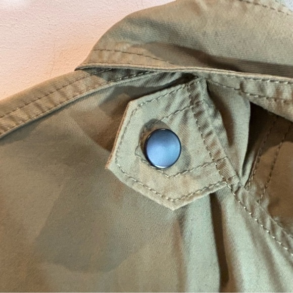 ZARA Sz M-L Trench Hooded Full Zip Snaps  Drawstring Military Cargo Style Coat - Picture 9 of 15